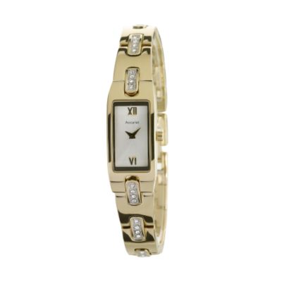 Ladies`Stone Set Gold-Plated Bracelet Watch