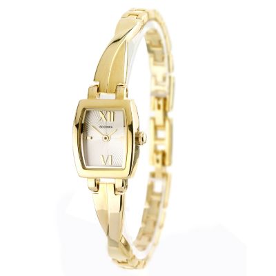 Ladies`Gold-Plated Semi Bangle Watch