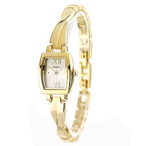 Sekonda Ladies`Gold-Plated Semi Bangle Watch