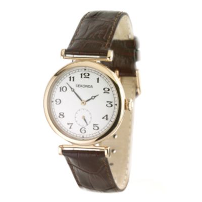 Sekonda Men's Brown Leather Strap Watch