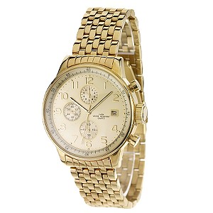 Men` Gold-Plated Bracelet Watch