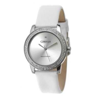 Morgan Ladies' Diamond Collection White Leather Strap Watch - Product number 6139442