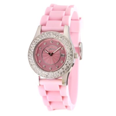 Morgan Ladies' Pink Rubber Strap Watch - Product number 6139523
