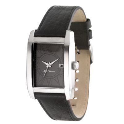 Ben Sherman Men's Black Leather Strap And Black Dial Watch