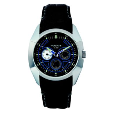 Police Saratoga With Black Leather Strap