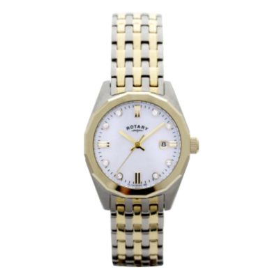 Rotary Ladies' Two Tone Stone Set Bracelet Watch