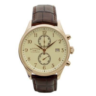 Rotary Men's Brown Leather Strap Multi Dial Watch - Product number 6141137