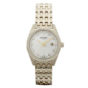 Rotary Ladies`Gold-Plated Stone Set Bracelet Watch