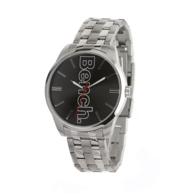 Men` Black Dial Stainless Steel Bracelet Watch