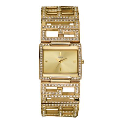 Guess Ladies`Gold-plated Logo Bracelet Watch