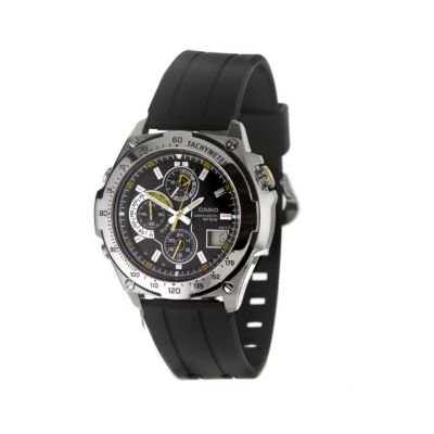 Velometer Men` Black Strap Watch