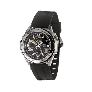 Casio Velometer Men` Black Strap Watch