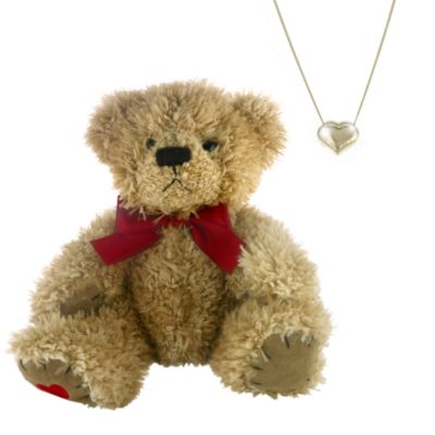 9ct Gold Heart Pendant and Teddy Bear