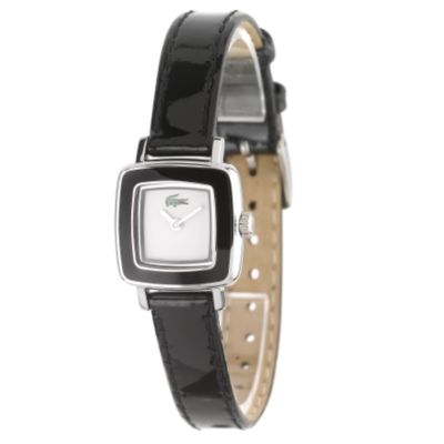 Lacoste Ladies' Shiny Black Leather Strap Watch With Logo - Product number 6143431
