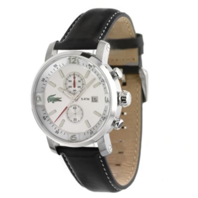 Lacoste Men's Black Leather Strap Chrono Watch - Product number 6143660