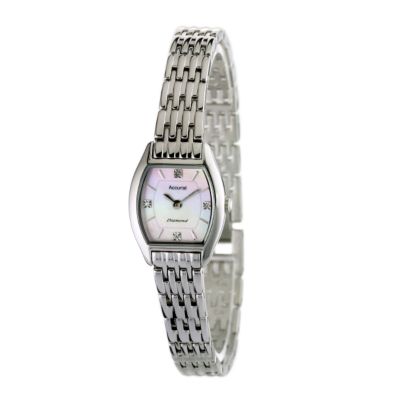 Accurist Ladies' 4 Diamond Stainless Steel Bracelet Watch - Product number 6144144