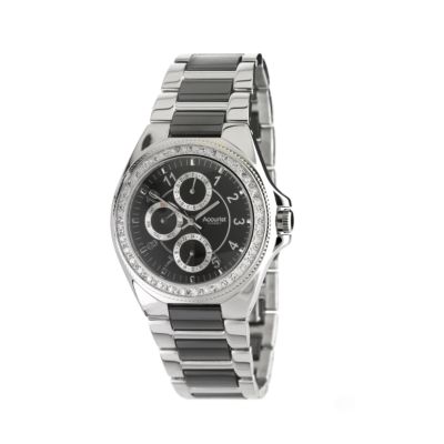 Men` Stainless Steel and Ceramic Bracelet Watch