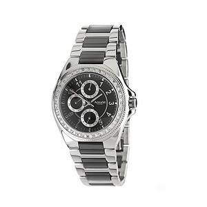 Men` Stainless Steel and Ceramic Bracelet Watch