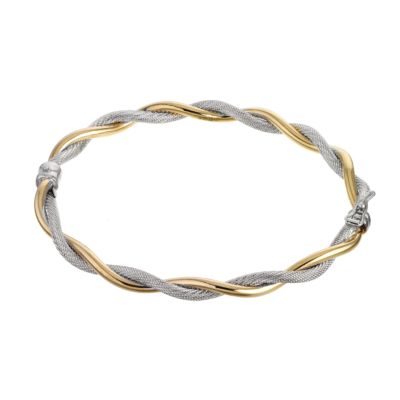 9ct Two Tone Hinged Bangle - Product number 6144659