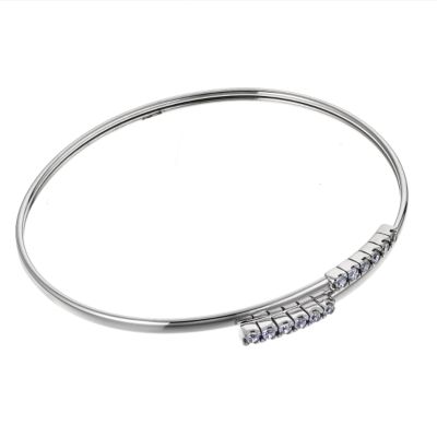9ct White Gold Cubic Zirconia Bangle - Product number 6145574