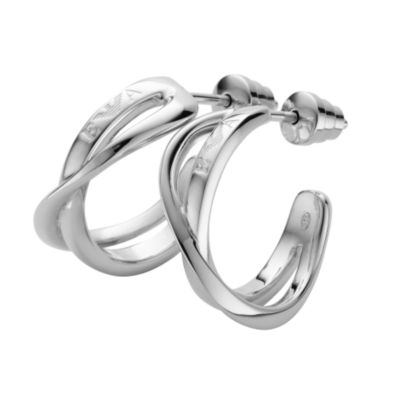 Emporio Armani sterling silver crossover earrings - Product number 6147135