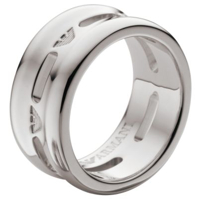 Emporio Armani men's sterling silver ring - size U