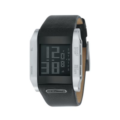 Diesel Men's Black Leather Strap & Black Dial Watch - Product number 6147399