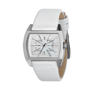 Diesel Ladies White and Mother Of Pearl Strap Watch