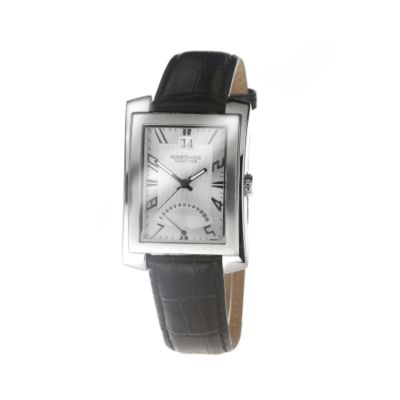 Kenneth Cole Men's Rectangular Dial Leather Strap Watch