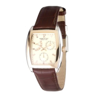 Kenneth Cole Men's Brown Leather Strap Watch