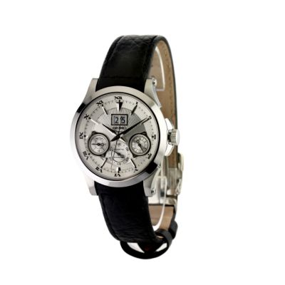 Seiko men's stainless steel brown leather strap watch