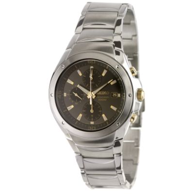 Seiko mens stainless steel bracelet watch