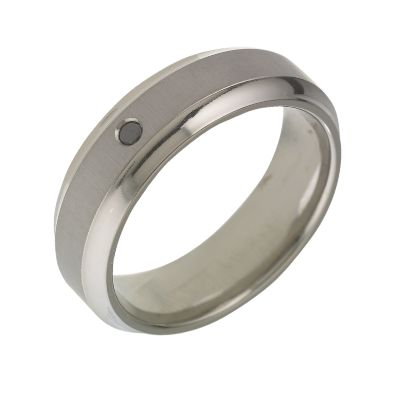 Titanium and black diamond ring - Product number 6152104