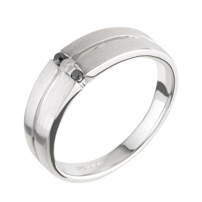 9ct white gold black and white diamond ring - Product number 6154107