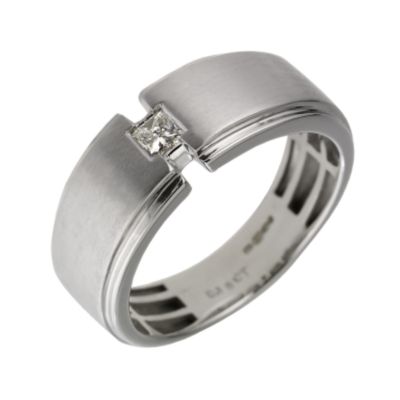 9ct white gold princess cut diamond ring - Product number 6155197