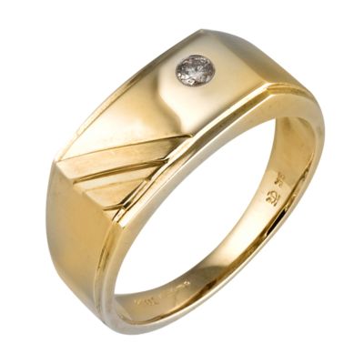 9ct gold diamond set ring