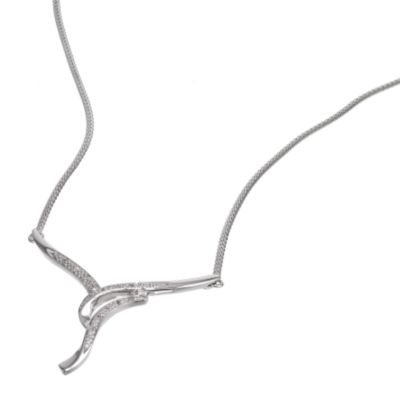9ct white gold and diamond necklace - Product number 6156606