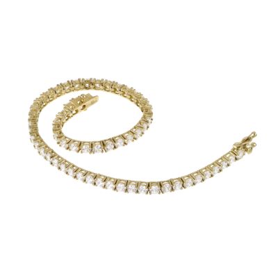 9ct gold cubic zirconia claw set tennis bracelet