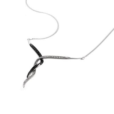 9ct white gold black and white diamond necklace - Product number 6157483