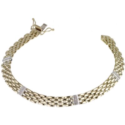 9ct two colour gold and diamond bracelet - Product number 6158064