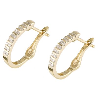 9ct yellow gold diamond hoop earrings - Product number 6159451