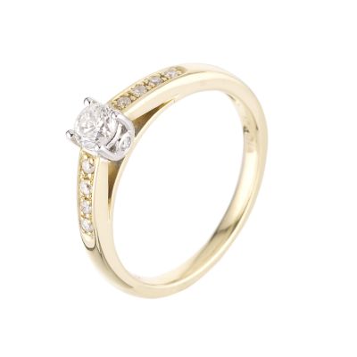 18ct yellow gold 33 point diamond solitaire ring - Product number 6159508