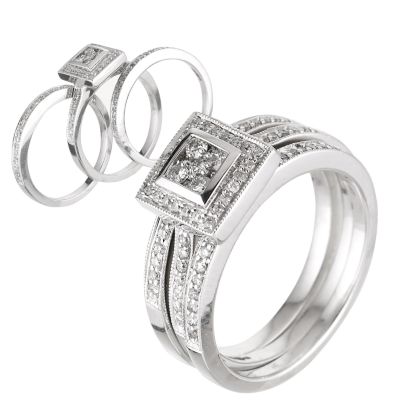 18ct white gold half carat cocktail ring - Product number 6160646