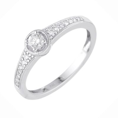 18ct white gold quarter diamond solitaire ring - Product number 6161340