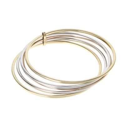 9ct three colour gold five hoop bangle - Product number 6161618