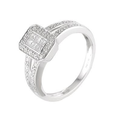 18ct white gold 33 point diamond cluster ring - Product number 6161758