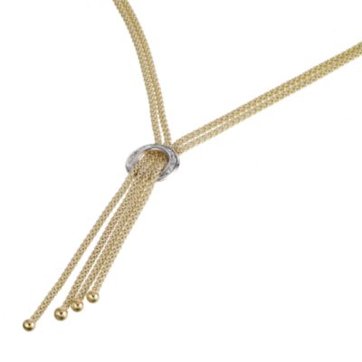 9ct yellow gold and diamond tassel necklace