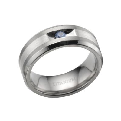 Men's titanium and sapphire ring - Product number 6163513