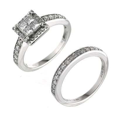 Platinum and diamond bridal wedding set - Product number 6163920