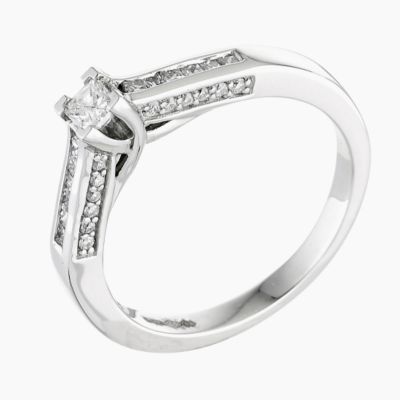 Platinum half carat diamond solitaire ring - Product number 6164196